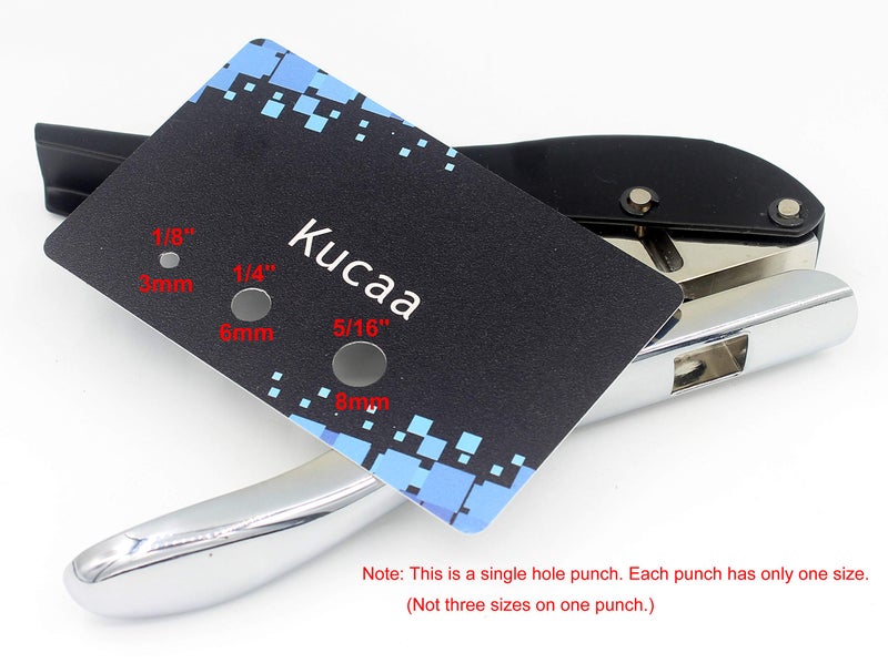 Kucaa Hand-held 1/8 inch 3mm Round Metal Silver Heavy Duty Single Circle Hole Punch for ID Cards PVC Cards Badge Photos - Image 4